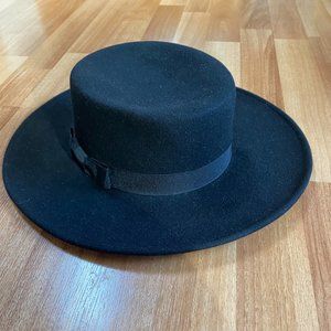 Flat Brimmed Wool Hat